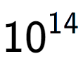 A LaTex expression showing 10 to the power of 14