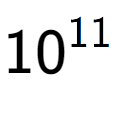 A LaTex expression showing 10 to the power of 11