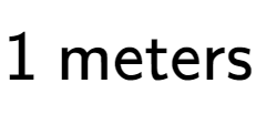 A LaTex expression showing 1 \text{ meters}