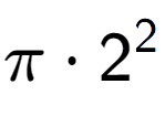 A LaTex expression showing Pi times 2 to the power of 2