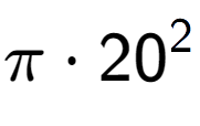 A LaTex expression showing Pi times 20 to the power of 2