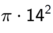 A LaTex expression showing Pi times 14 to the power of 2