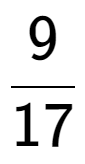 A LaTex expression showing 9 over 17