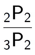 A LaTex expression showing \frac{ sub 2 \text{P} sub 2 }{ sub 3 \text{P} sub 2 }