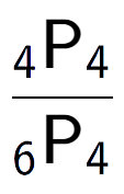 A LaTex expression showing \frac{ sub 4 \text{P} sub 4 }{ sub 6 \text{P} sub 4 }