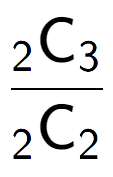 A LaTex expression showing \frac{ sub 2 \text{C} sub 3 }{ sub 2 \text{C} sub 2 }