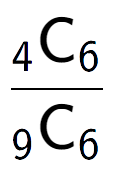 A LaTex expression showing \frac{ sub 4 \text{C} sub 6 }{ sub 9 \text{C} sub 6 }