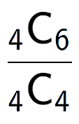 A LaTex expression showing \frac{ sub 4 \text{C} sub 6 }{ sub 4 \text{C} sub 4 }