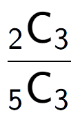 A LaTex expression showing \frac{ sub 2 \text{C} sub 3 }{ sub 5 \text{C} sub 3 }