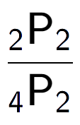 A LaTex expression showing \frac{ sub 2 \text{P} sub 2 }{ sub 4 \text{P} sub 2 }