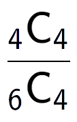 A LaTex expression showing \frac{ sub 4 \text{C} sub 4 }{ sub 6 \text{C} sub 4 }