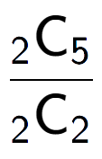 A LaTex expression showing \frac{ sub 2 \text{C} sub 5 }{ sub 2 \text{C} sub 2 }