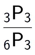 A LaTex expression showing \frac{ sub 3 \text{P} sub 3 }{ sub 6 \text{P} sub 3 }