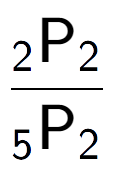 A LaTex expression showing \frac{ sub 2 \text{P} sub 2 }{ sub 5 \text{P} sub 2 }