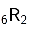 A LaTex expression showing sub 6 \text{R} sub 2