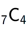 A LaTex expression showing sub 7 \text{C} sub 4