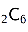 A LaTex expression showing sub 2 \text{C} sub 6