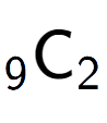 A LaTex expression showing sub 9 \text{C} sub 2
