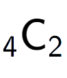 A LaTex expression showing sub 4 \text{C} sub 2