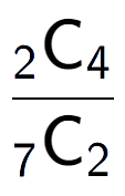 A LaTex expression showing \frac{ sub 2 \text{C} sub 4 }{ sub 7 \text{C} sub 2 }