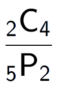 A LaTex expression showing \frac{ sub 2 \text{C} sub 4 }{ sub 5 \text{P} sub 2 }