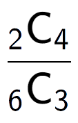 A LaTex expression showing \frac{ sub 2 \text{C} sub 4 }{ sub 6 \text{C} sub 3 }