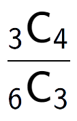 A LaTex expression showing \frac{ sub 3 \text{C} sub 4 }{ sub 6 \text{C} sub 3 }