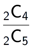 A LaTex expression showing \frac{ sub 2 \text{C} sub 4 }{ sub 2 \text{C} sub 5 }