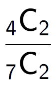 A LaTex expression showing \frac{ sub 4 \text{C} sub 2 }{ sub 7 \text{C} sub 2 }