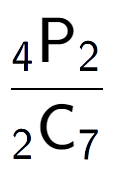 A LaTex expression showing \frac{ sub 4 \text{P} sub 2 }{ sub 2 \text{C} sub 7 }