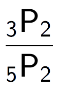 A LaTex expression showing \frac{ sub 3 \text{P} sub 2 }{ sub 5 \text{P} sub 2 }