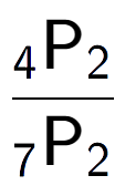 A LaTex expression showing \frac{ sub 4 \text{P} sub 2 }{ sub 7 \text{P} sub 2 }