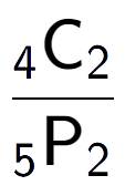 A LaTex expression showing \frac{ sub 4 \text{C} sub 2 }{ sub 5 \text{P} sub 2 }