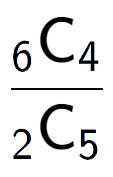 A LaTex expression showing \frac{ sub 6 \text{C} sub 4 }{ sub 2 \text{C} sub 5 }