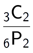 A LaTex expression showing \frac{ sub 3 \text{C} sub 2 }{ sub 6 \text{P} sub 2 }