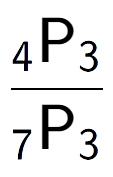 A LaTex expression showing \frac{ sub 4 \text{P} sub 3 }{ sub 7 \text{P} sub 3 }