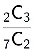 A LaTex expression showing \frac{ sub 2 \text{C} sub 3 }{ sub 7 \text{C} sub 2 }