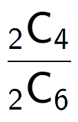 A LaTex expression showing \frac{ sub 2 \text{C} sub 4 }{ sub 2 \text{C} sub 6 }