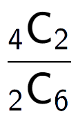A LaTex expression showing \frac{ sub 4 \text{C} sub 2 }{ sub 2 \text{C} sub 6 }