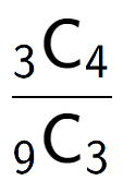 A LaTex expression showing \frac{ sub 3 \text{C} sub 4 }{ sub 9 \text{C} sub 3 }