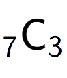 A LaTex expression showing sub 7 \text{C} sub 3