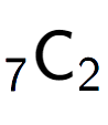 A LaTex expression showing sub 7 \text{C} sub 2