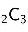 A LaTex expression showing sub 2 \text{C} sub 3