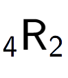 A LaTex expression showing sub 4 \text{R} sub 2