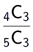 A LaTex expression showing \frac{ sub 4 \text{C} sub 3 }{ sub 5 \text{C} sub 3 }