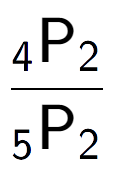 A LaTex expression showing \frac{ sub 4 \text{P} sub 2 }{ sub 5 \text{P} sub 2 }