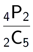 A LaTex expression showing \frac{ sub 4 \text{P} sub 2 }{ sub 2 \text{C} sub 5 }