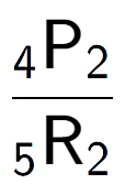 A LaTex expression showing \frac{ sub 4 \text{P} sub 2 }{ sub 5 \text{R} sub 2 }