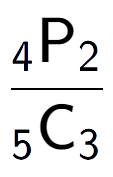 A LaTex expression showing \frac{ sub 4 \text{P} sub 2 }{ sub 5 \text{C} sub 3 }