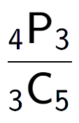 A LaTex expression showing \frac{ sub 4 \text{P} sub 3 }{ sub 3 \text{C} sub 5 }
